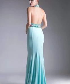 Long Fitted Halter Dress By Cinderella Divine CR770