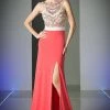 Long Fitted Illusion Dress With Slit By Cinderella Divine CP809 Prom