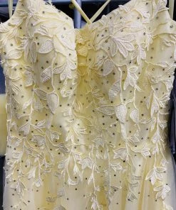 Prom Long Floral Applique Dress With Corset Back By Nox Anabel C415