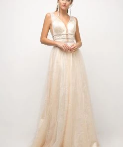 Long A-line Floral Print Dress By Cinderella Divine UE011