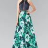 Long Floral Print Halter Dress By Elizabeth K GL2302 Prom