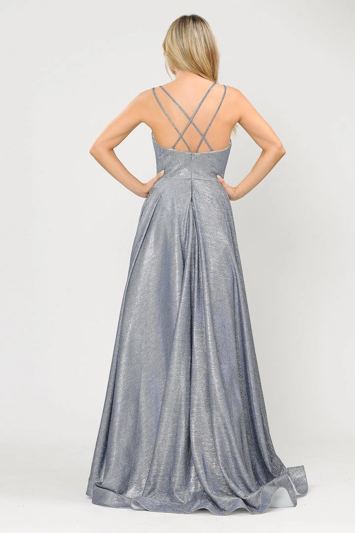 Long Foiled Glitter Sweetheart Dress By Poly USA 8714 8 Long Foiled Glitter Sweetheart Dress By Poly USA 8714