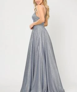 Long Foiled Glitter Sweetheart Dress By Poly USA 8714 17 Long Foiled Glitter Sweetheart Dress By Poly USA 8714