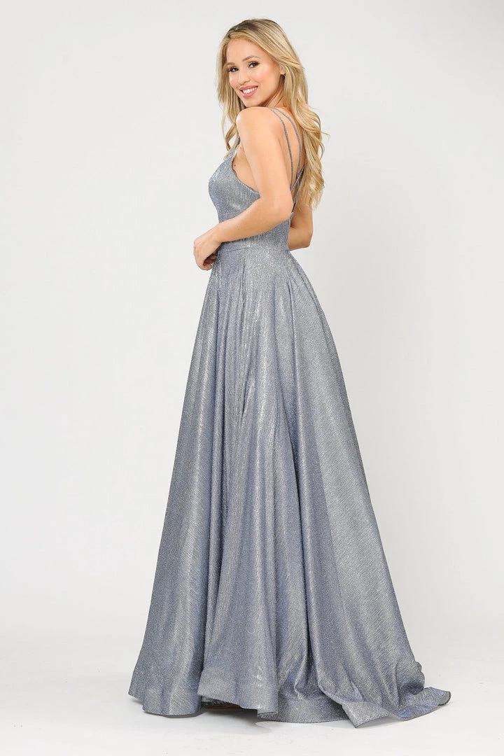 Long Foiled Glitter Sweetheart Dress By Poly USA 8714 9 Long Foiled Glitter Sweetheart Dress By Poly USA 8714