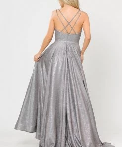 Long Foiled Glitter Sweetheart Dress By Poly USA 8714 12 Long Foiled Glitter Sweetheart Dress By Poly USA 8714