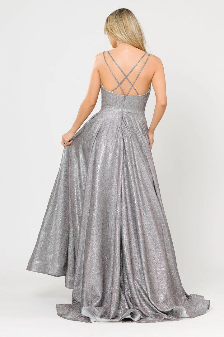 Long Foiled Glitter Sweetheart Dress By Poly USA 8714 4 Long Foiled Glitter Sweetheart Dress By Poly USA 8714