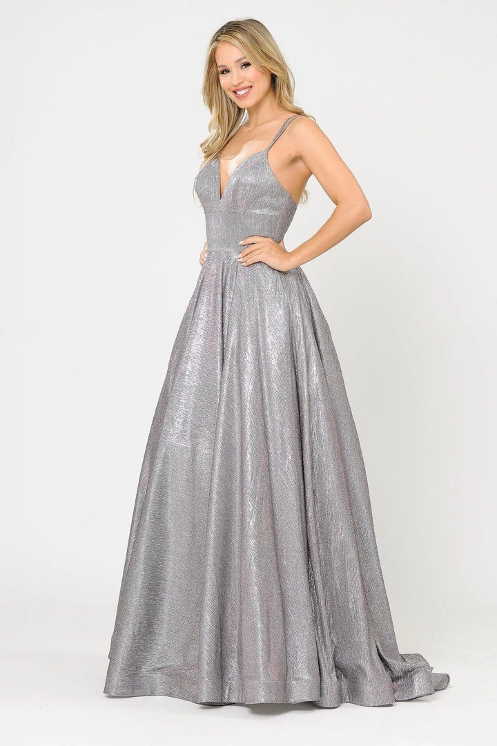 Long Foiled Glitter Sweetheart Dress By Poly USA 8714 5 Long Foiled Glitter Sweetheart Dress By Poly USA 8714