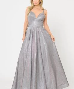 Long Foiled Glitter Sweetheart Dress By Poly USA 8714 14 Long Foiled Glitter Sweetheart Dress By Poly USA 8714