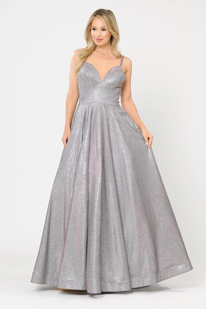Long Foiled Glitter Sweetheart Dress By Poly USA 8714 6 Long Foiled Glitter Sweetheart Dress By Poly USA 8714