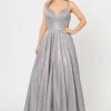Long Foiled Glitter Sweetheart Dress By Poly USA 8714