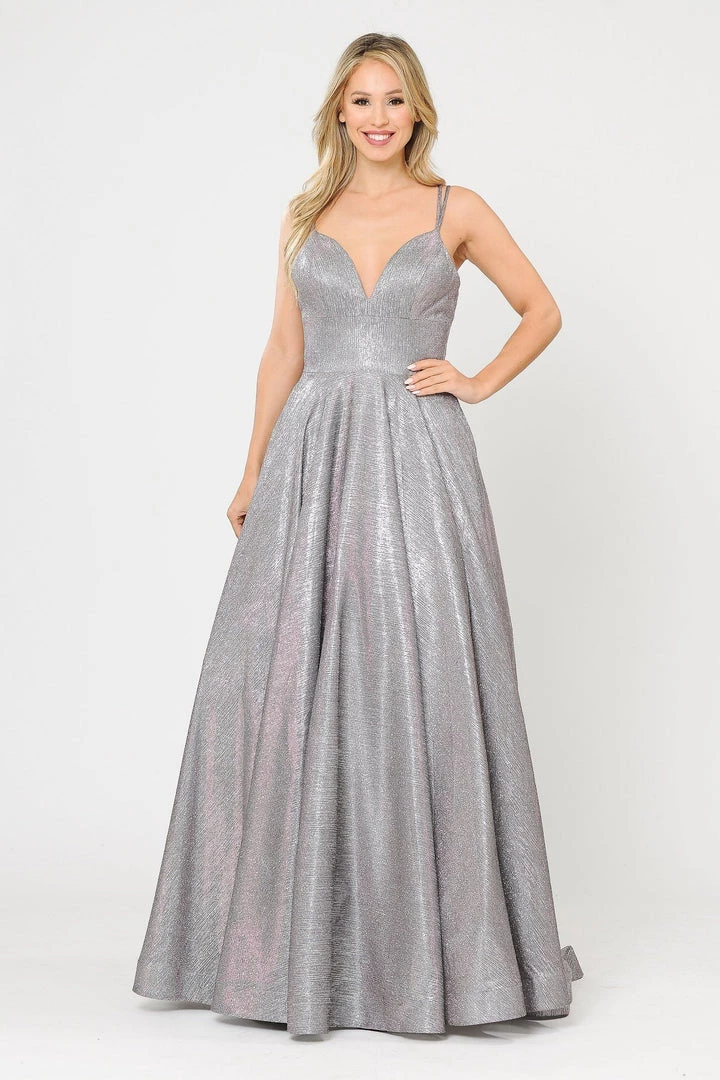 Long Foiled Glitter Sweetheart Dress By Poly USA 8714 3 Long Foiled Glitter Sweetheart Dress By Poly USA 8714