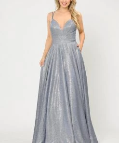 Long Foiled Glitter Sweetheart Dress By Poly USA 8714 15 Long Foiled Glitter Sweetheart Dress By Poly USA 8714