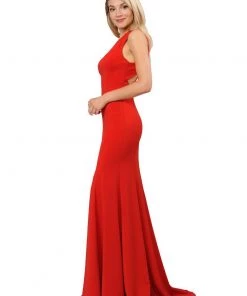 Long Formal Dress With Back Cut Outs By Poly USA 8232 17 Long Formal Dress With Back Cut Outs By Poly USA 8232