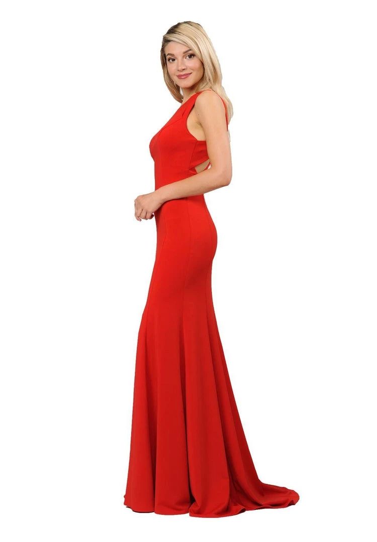 Long Formal Dress With Back Cut Outs By Poly USA 8232 7 Long Formal Dress With Back Cut Outs By Poly USA 8232
