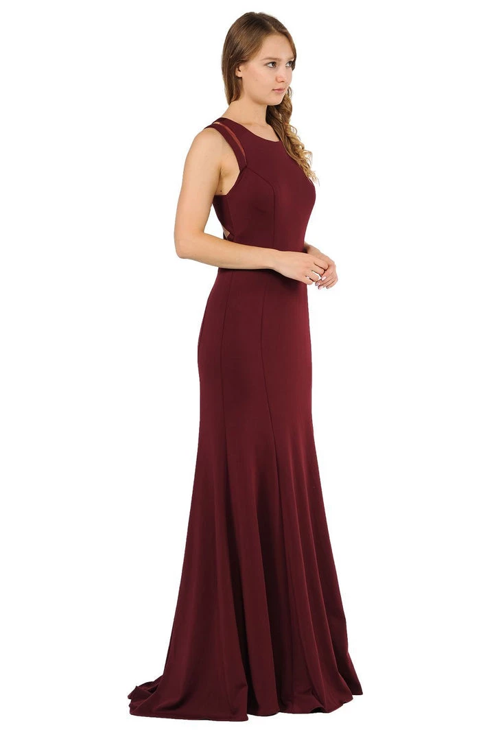 Long Formal Dress With Back Cut Outs By Poly USA 8232 4 Long Formal Dress With Back Cut Outs By Poly USA 8232