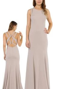 Long Formal Dress With Back Cut Outs By Poly USA 8232 15 Long Formal Dress With Back Cut Outs By Poly USA 8232