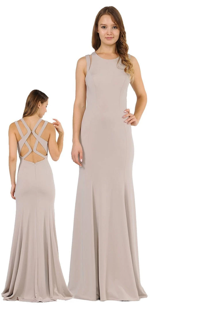 Long Formal Dress With Back Cut Outs By Poly USA 8232 5 Long Formal Dress With Back Cut Outs By Poly USA 8232