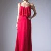 Long Chiffon Flounce Dress By Cinderella Divine CH537 Prom
