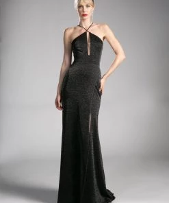 Prom Long Metallic Knit Sheath Dress By Cinderella Divine CF279-1 11 Prom Long Metallic Knit Sheath Dress By Cinderella Divine CF279-1