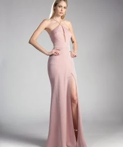 Prom Long Metallic Knit Sheath Dress By Cinderella Divine CF279-1 10 Prom Long Metallic Knit Sheath Dress By Cinderella Divine CF279-1