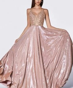 Prom Beaded Long Glitter Dress By Cinderella Divine KC879