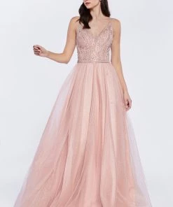 Beaded Long Glitter Dress By Cinderella Divine KC892 Prom