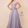 Long Glitter Dress With Beaded Waistband By Nox Anabel T312 Prom