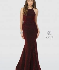 Prom Long Glitter Mermaid Dress With Strappy Back By Nox Anabel C208