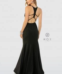 Prom Long Glitter Mermaid Dress With Strappy Back By Nox Anabel C208