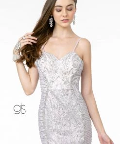 Long Glitter Mesh Mermaid Dress By Elizabeth K GL2936 Prom