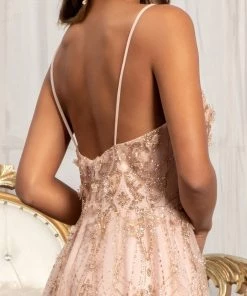 Long Glitter Print Dress By Elizabeth K GL3031 Prom