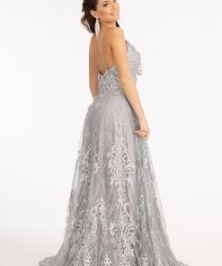 Long Glitter Print Dress By Elizabeth K GL3031 Prom