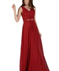 Long Gray V-Neck Dress With Bolero Jacket By Poly USA