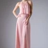 Long Halter Chiffon Dress By Cinderella Divine CF130