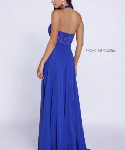 Prom Long Halter Chiffon Dress With Lace Bodice By Nox Anabel 8233 13 Prom Long Halter Chiffon Dress With Lace Bodice By Nox Anabel 8233