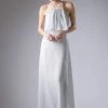 Long Halter Flounce Dress Cinderella Divine 13031 Prom