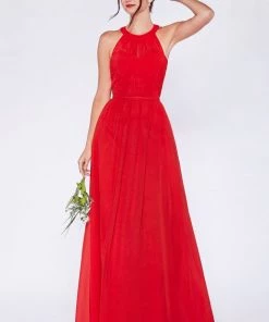 Prom Long Halter Chiffon Dress By Cinderella Divine 1469