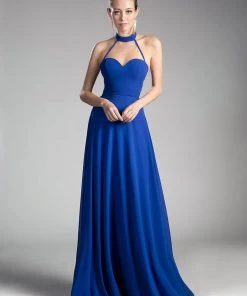 Long Halter Collar Dress By Cinderella Divine CF291