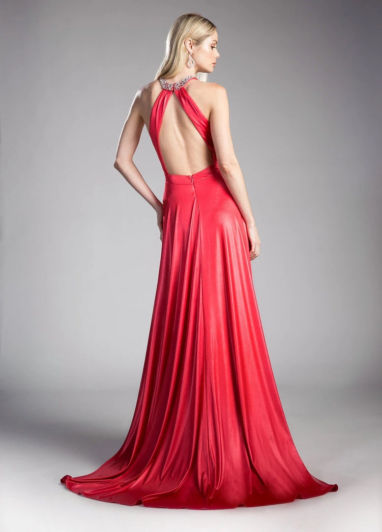 Prom Long A-line Halter Dress By Cinderella Divine CE0008 4 Prom Long A-line Halter Dress By Cinderella Divine CE0008