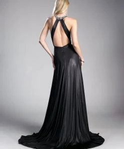 Prom Long A-line Halter Dress By Cinderella Divine CE0008 17 Prom Long A-line Halter Dress By Cinderella Divine CE0008
