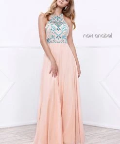 Long Halter Illusion Dress With Jeweled Bodice By Nox Anabel 8276 10 Long Halter Illusion Dress With Jeweled Bodice By Nox Anabel 8276
