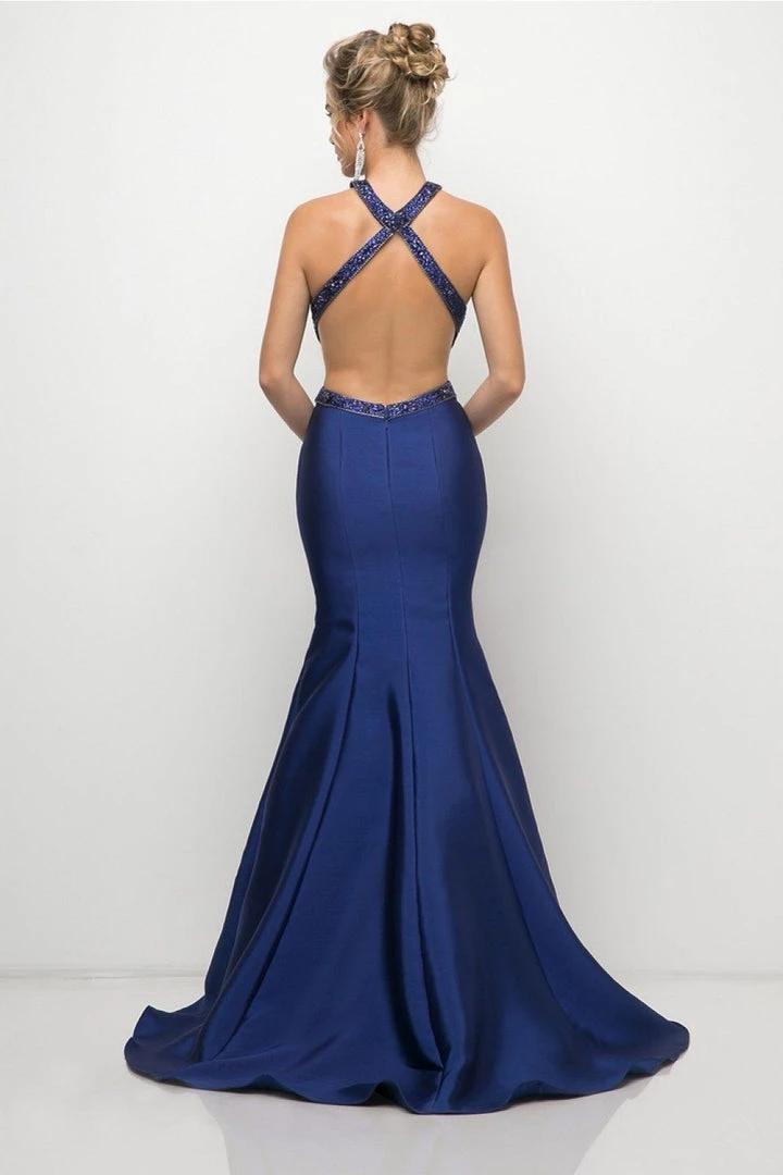 Prom Long Halter Mermaid Dress By Cinderella Divine J767 4 Prom Long Halter Mermaid Dress By Cinderella Divine J767