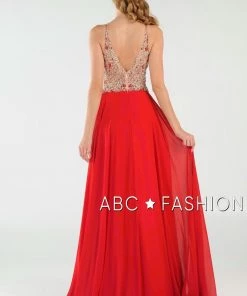 Long High Neck Dress With Beaded Illusion Bodice By Poly USA 7826 12 Long High Neck Dress With Beaded Illusion Bodice By Poly USA 7826