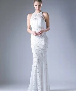 Long High Neck Lace Dress By Cinderella Divine A1613