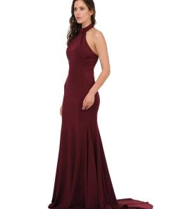 Prom Long High-Neck Mermaid Dress With Train By Poly USA 8252