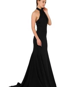 Prom Long High-Neck Mermaid Dress With Train By Poly USA 8252