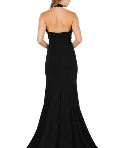 Prom Long High-Neck Mermaid Dress With Train By Poly USA 8252