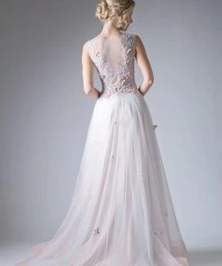 Long Butterfly Applique Dress By Cinderella Divine 1652