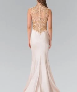 Long Illusion Dress With Embroidered Bodice By Elizabeth K GL2226 Prom