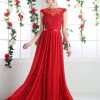 Long Illusion Lace Bodice Dress By Cinderella Divine 3222 Prom
